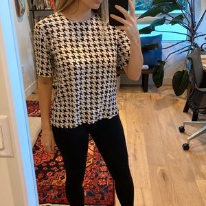 Vintage houndstooth silk shirt